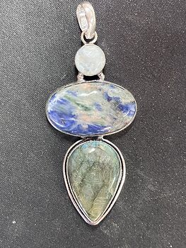 Rainbow Moonstone Sodalite and Labradorite Crystal Stone Jewelry Pendant #guy9B7C1hqc