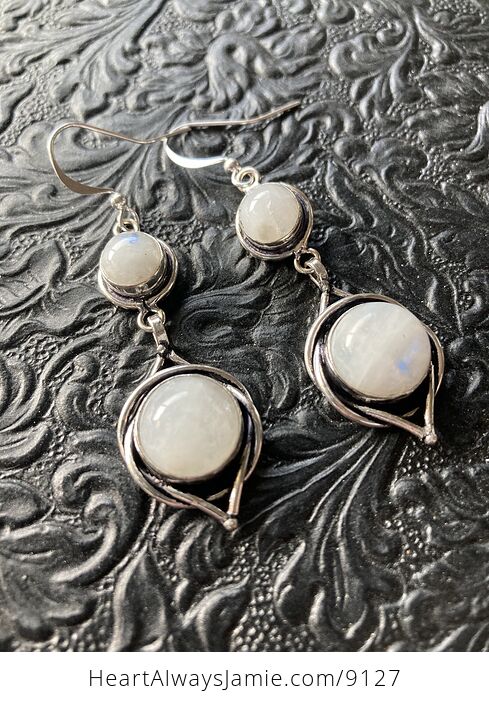 Rainbow Moonstone Stone Jewelry Earrings - #X2kh6QbazqY-1