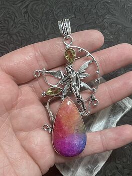 Rainbow Quartz and Citrine Stone Fairy Crystal Jewelry Pendant #lVMQBQ0L1tc