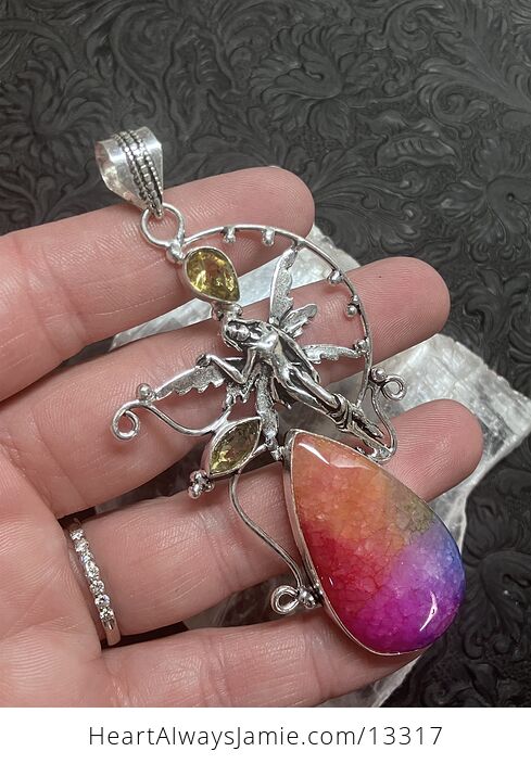 Rainbow Quartz and Citrine Stone Fairy Crystal Jewelry Pendant - #lVMQBQ0L1tc-2