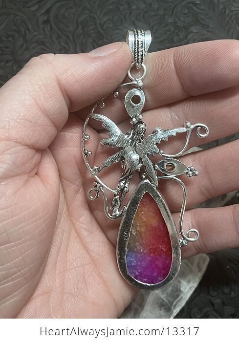 Rainbow Quartz and Citrine Stone Fairy Crystal Jewelry Pendant - #lVMQBQ0L1tc-4