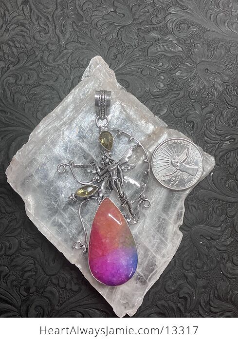 Rainbow Quartz and Citrine Stone Fairy Crystal Jewelry Pendant - #lVMQBQ0L1tc-6