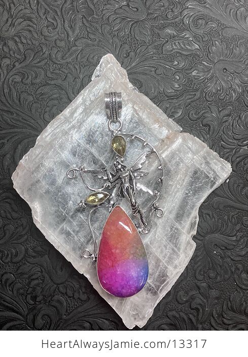 Rainbow Quartz and Citrine Stone Fairy Crystal Jewelry Pendant - #lVMQBQ0L1tc-5