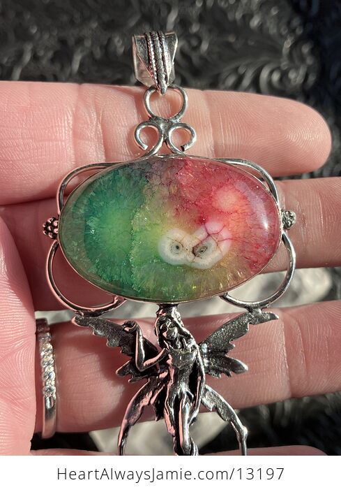 Rainbow Quartz Fairy Pendant Crystal Stone Jewelry - #LLVQbon7LNE-4