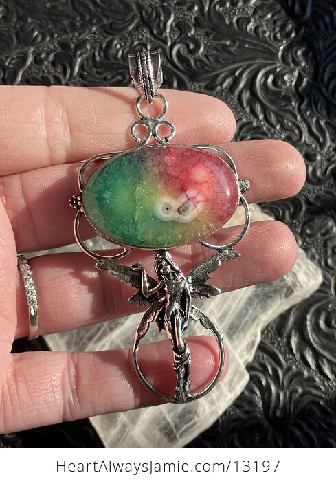 Rainbow Quartz Fairy Pendant Crystal Stone Jewelry - #LLVQbon7LNE-1