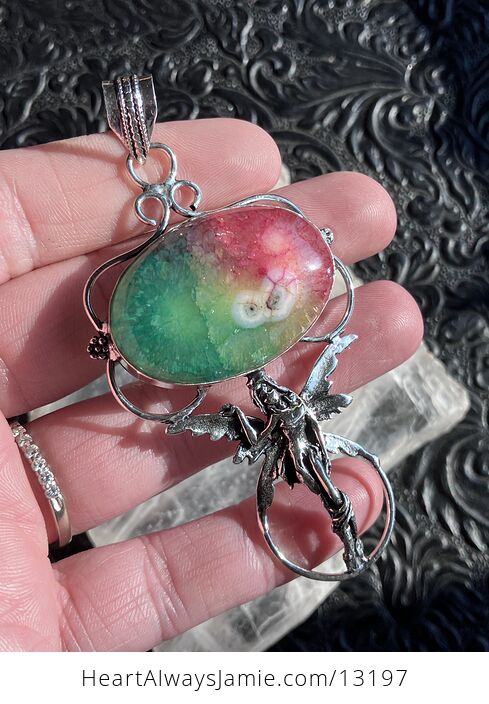 Rainbow Quartz Fairy Pendant Crystal Stone Jewelry - #LLVQbon7LNE-7