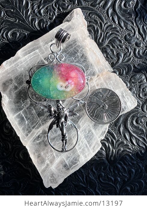 Rainbow Quartz Fairy Pendant Crystal Stone Jewelry - #LLVQbon7LNE-2