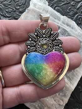 Rainbow Quartz Heart Crystal Stone Jewelry Pendant #eVXF8QtX1ZQ