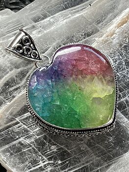 Rainbow Quartz Heart Crystal Stone Jewelry Pendant #mtGL0zFwiXA