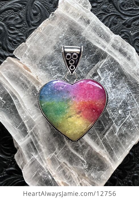 Rainbow Quartz Heart Crystal Stone Jewelry Pendant - #Xfa7TeNEyHQ-1