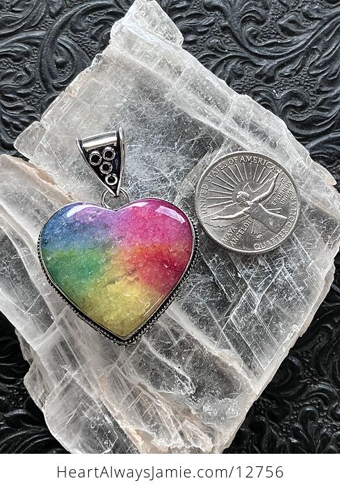 Rainbow Quartz Heart Crystal Stone Jewelry Pendant - #Xfa7TeNEyHQ-6