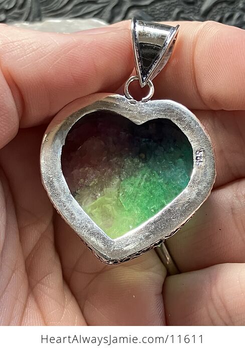 Rainbow Quartz Heart Crystal Stone Jewelry Pendant - #mtGL0zFwiXA-3