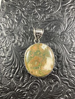 Rainforest Jasper Rhyolite Crystal Stone Jewelry Pendant #6O9ycJkmdyE