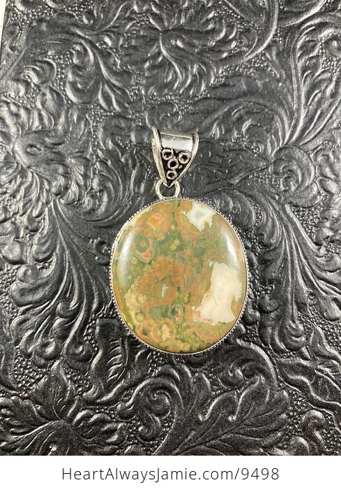 Rainforest Jasper Rhyolite Crystal Stone Jewelry Pendant - #6O9ycJkmdyE-1