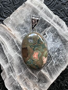 Rainforest Jasper Rhyolite Rock Crystal Stone Jewelry Pendant #fZrYDZkwjgU