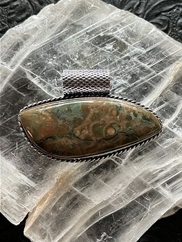 Rainforest Rhyolite Jasper Crystal Stone Jewelry Pendant #1ZaEYd9dSec