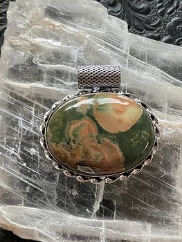 Rainforest Rhyolite Jasper Crystal Stone Jewelry Pendant #XEgwfjTwgeI