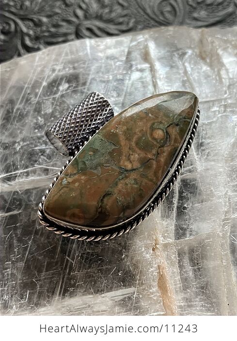 Rainforest Rhyolite Jasper Crystal Stone Jewelry Pendant - #1ZaEYd9dSec-6