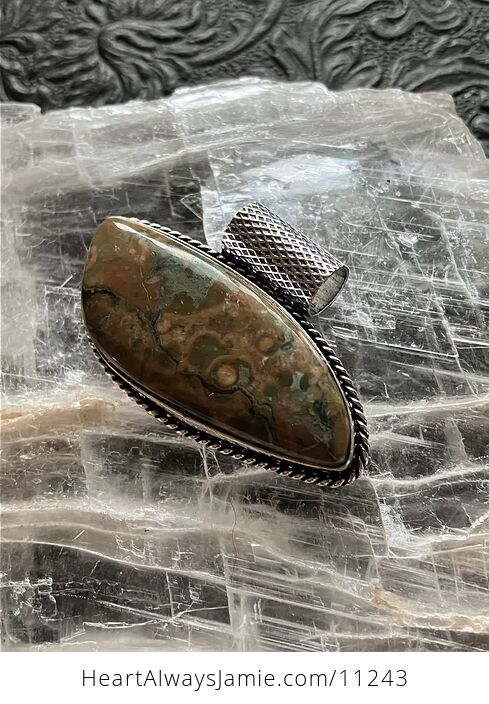 Rainforest Rhyolite Jasper Crystal Stone Jewelry Pendant - #1ZaEYd9dSec-7