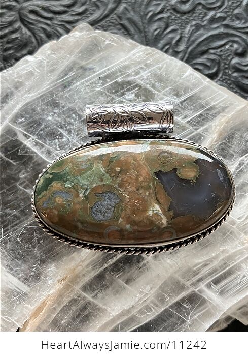 Rainforest Rhyolite Jasper Crystal Stone Jewelry Pendant - #Ys8BhrJ3JUE-1
