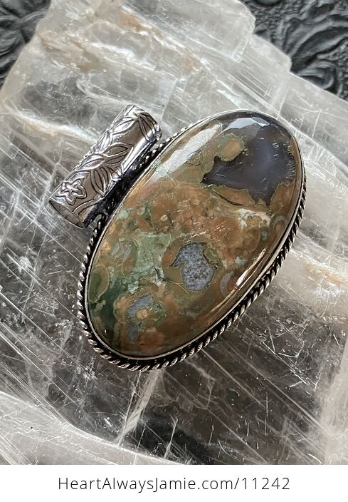 Rainforest Rhyolite Jasper Crystal Stone Jewelry Pendant - #Ys8BhrJ3JUE-3