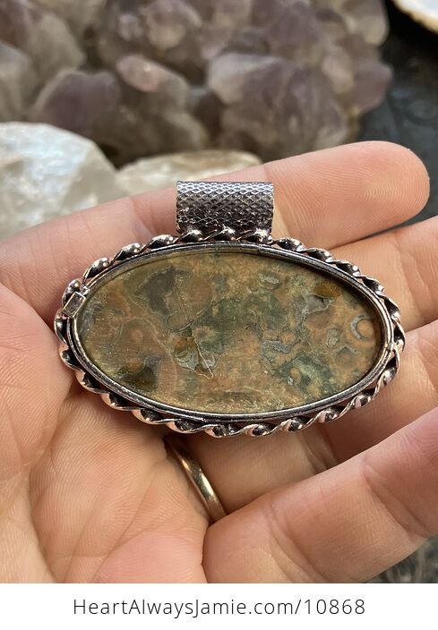 Rainforest Rhyolite Jasper Crystal Stone Jewelry Pendant - #zE9XA369GZE-4