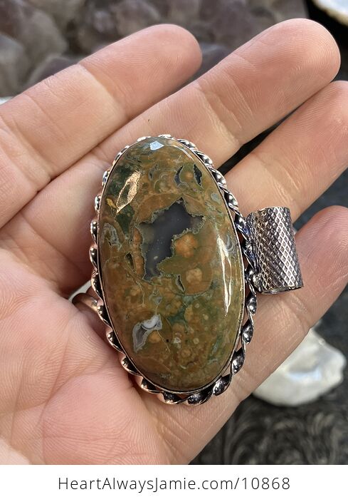 Rainforest Rhyolite Jasper Crystal Stone Jewelry Pendant - #zE9XA369GZE-3