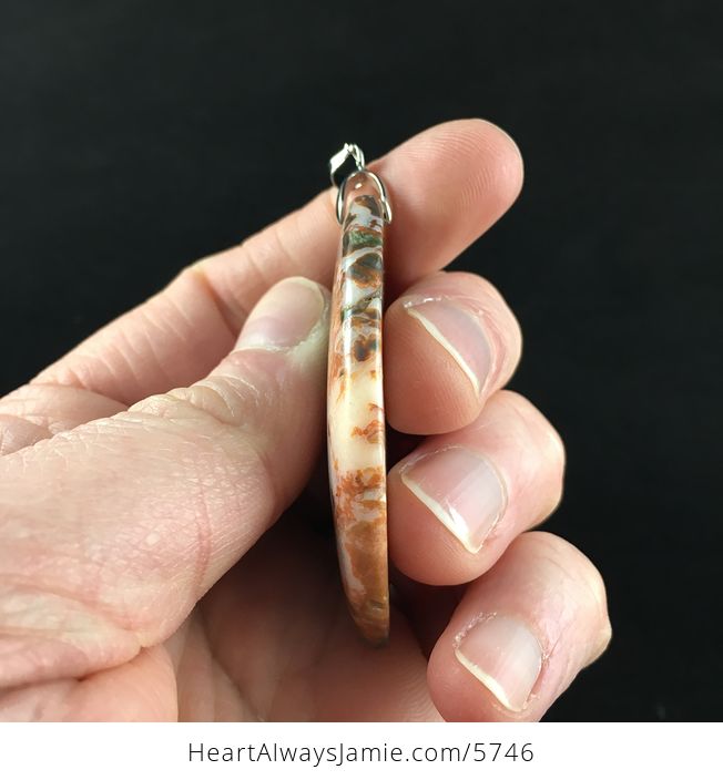 Rainforest Rhyolite Jasper Money Agate Stone Jewelry Pendant - #OLsOlaARMlM-5