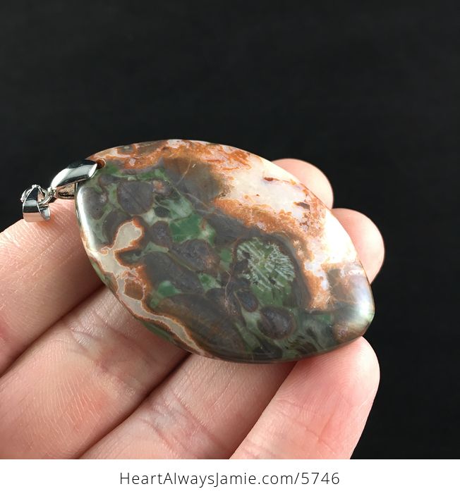 Rainforest Rhyolite Jasper Money Agate Stone Jewelry Pendant - #OLsOlaARMlM-4