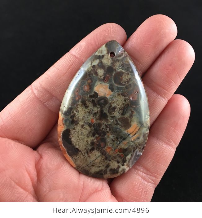 Rainforest Rhyolite Jasper Stone Jewelry Pendant - #9peuvVXTXj4-1
