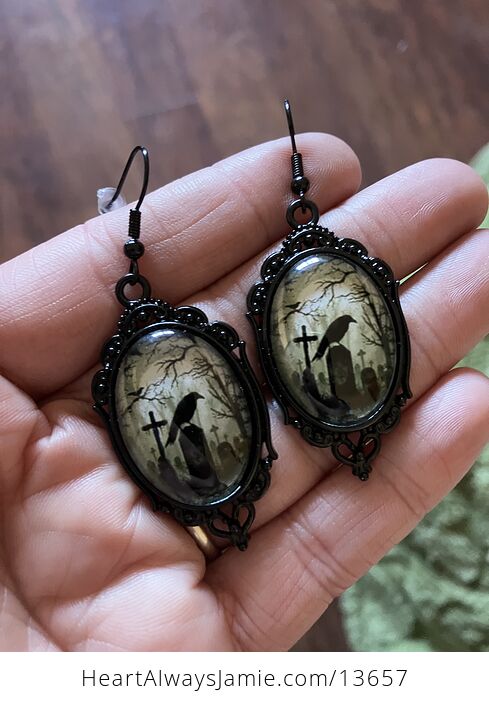 Raven or Crow Necklace Earrings Jewelry Set - #yagRzVOr9Ys-3