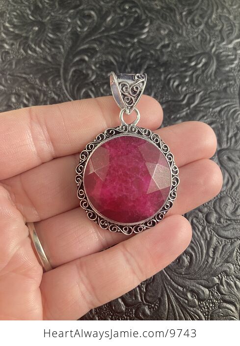 Raw Kashmire Ruby Crystal Stone Jewelry Pendant - #Ow1bTah25hY-2