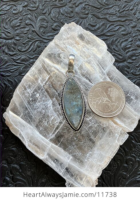 Raw Labradorite Crystal Stone Jewelry Pendant - #Nowz1QFeV8s-6