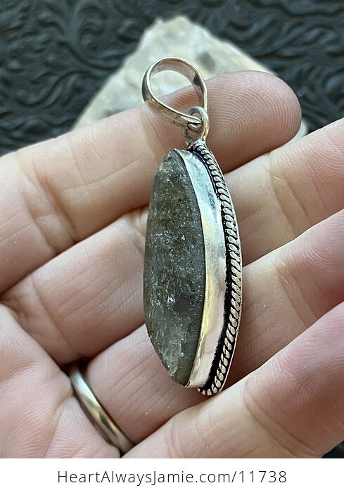 Raw Labradorite Crystal Stone Jewelry Pendant - #Nowz1QFeV8s-4