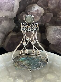 Raw Labradorite Gemstone Jewelry Crystal Fidget Pendant #BvTNLksAJLA
