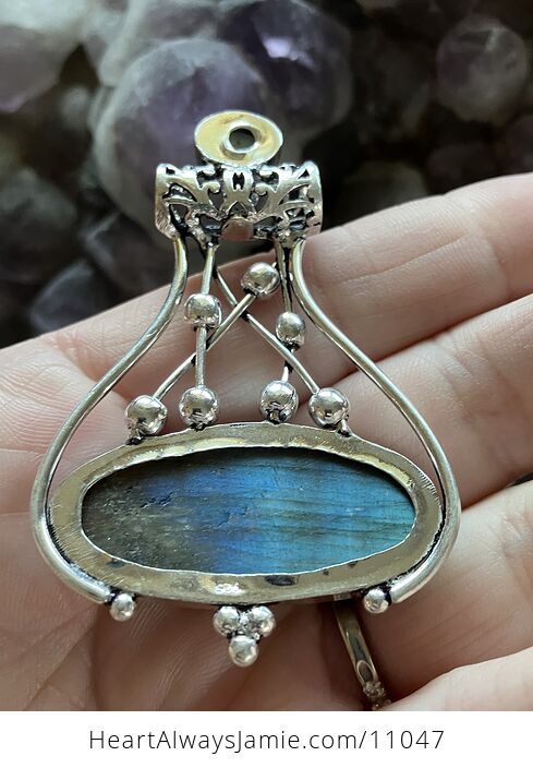 Raw Labradorite Gemstone Jewelry Crystal Fidget Pendant - #BvTNLksAJLA-5