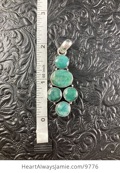 Raw Polished Emerald Crystal Stone Jewelry Pendant - #JC482IYUwUM-6