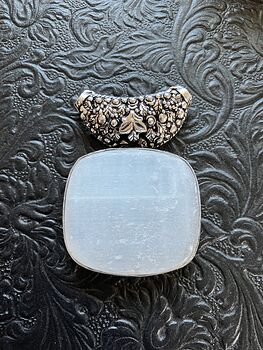 Raw Selenite Crystal Stone Jewelry Pendant #tGksJD0Zmd8