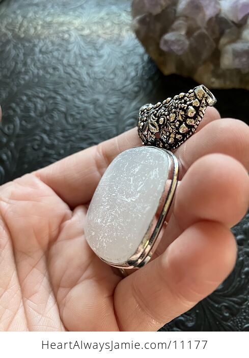 Raw Selenite Crystal Stone Jewelry Pendant - #tGksJD0Zmd8-5