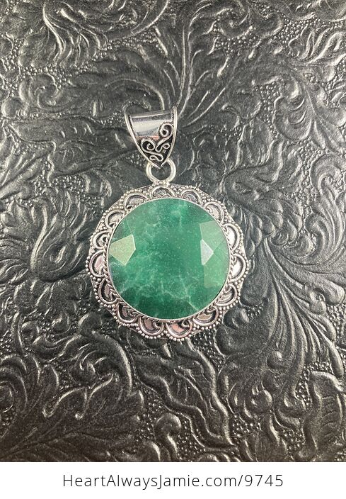 Raw Skota Emerald Crystal Stone Jewelry Pendant - #CCM0JZ92Vho-1