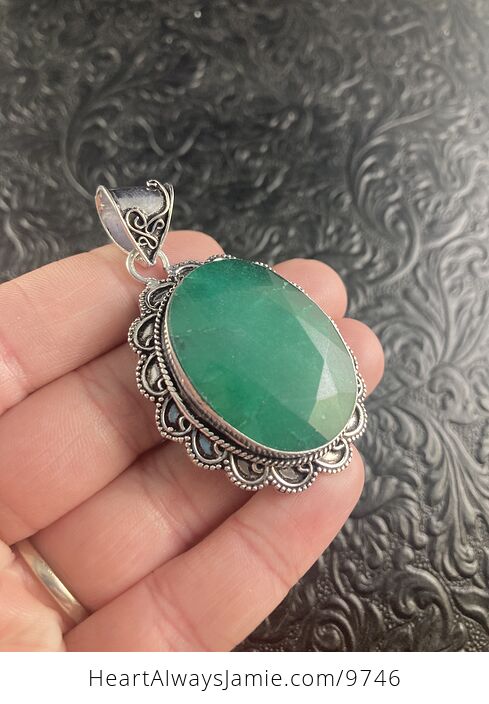 Raw Skota Emerald Crystal Stone Jewelry Pendant - #MVDFT7tLDq0-3