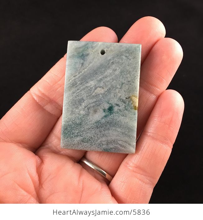 Rectangle Shaped Amazonite Jasper Stone Jewelry Pendant - #XeDoCA9ODXg-1