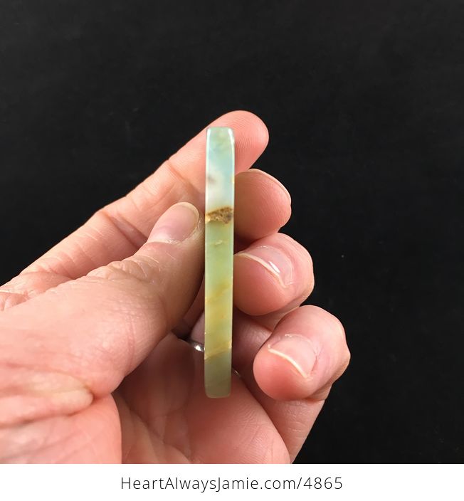 Rectangle Shaped Amazonite Jasper Stone Jewelry Pendant - #ftYVMTZ5SPA-2