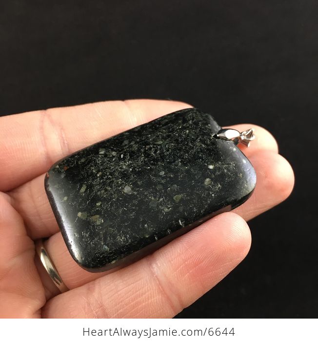 Rectangle Shaped Black Jasper Stone Jewelry Pendant - #Dj9P5mSQW60-3