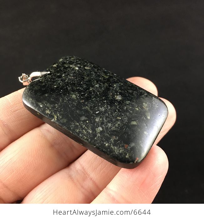 Rectangle Shaped Black Jasper Stone Jewelry Pendant - #Dj9P5mSQW60-4