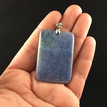 Rectangle Shaped Blue Agate Stone Jewelry Pendant #OgJXLsTuD4A