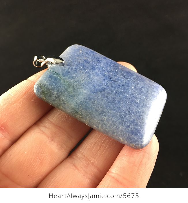 Rectangle Shaped Blue Agate Stone Jewelry Pendant - #OgJXLsTuD4A-4