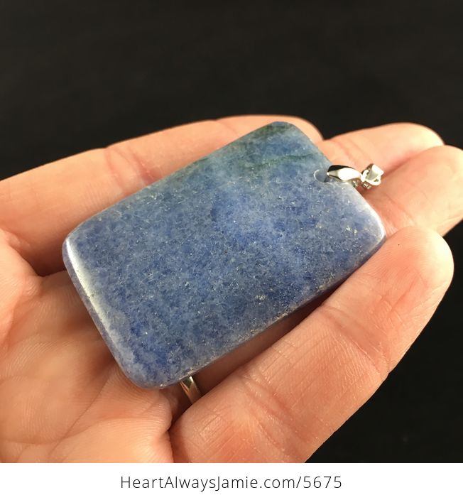 Rectangle Shaped Blue Agate Stone Jewelry Pendant - #OgJXLsTuD4A-3
