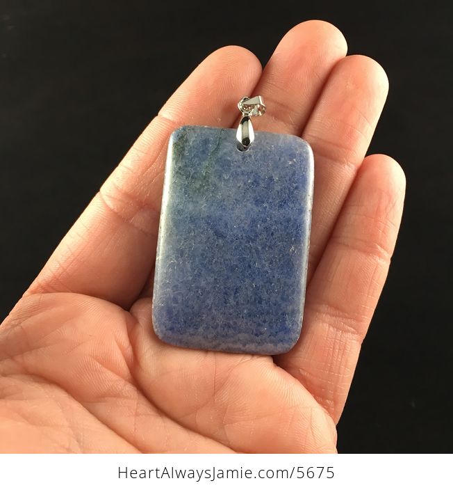 Rectangle Shaped Blue Agate Stone Jewelry Pendant - #OgJXLsTuD4A-1