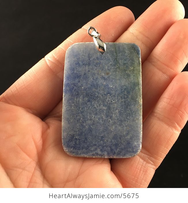 Rectangle Shaped Blue Agate Stone Jewelry Pendant - #OgJXLsTuD4A-6